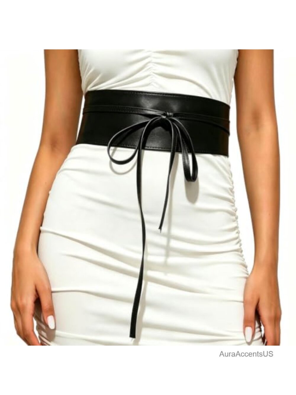 Obi Belt Wide Leather Wrap Belts Tie Fashion Waist Corset for Dress